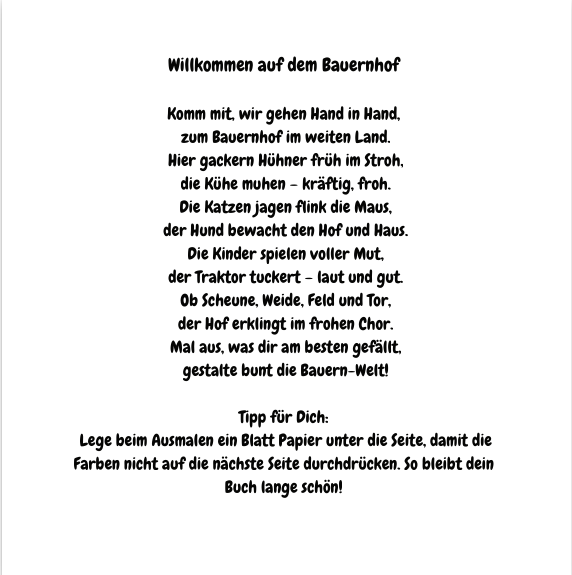Mein Malbuch vom Bauernhof: 50 tolle Ausmalbilder für Kids ab 5