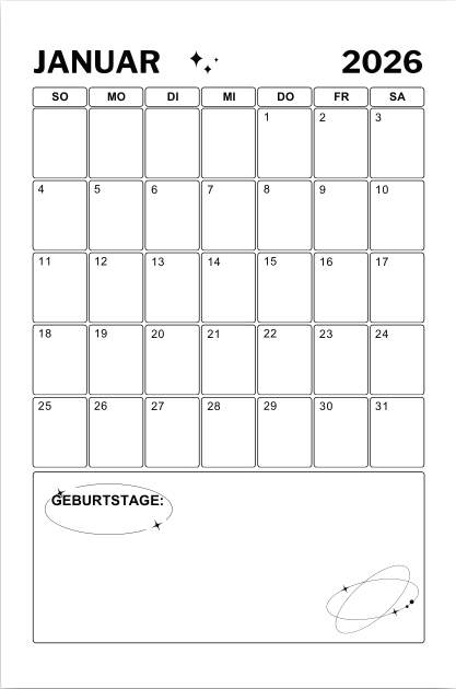 Dein Jahresplaner 2025